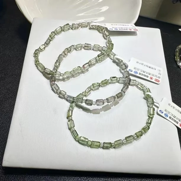 碧玺玻璃体霓虹蓝手串（多样性发一）   天然杂裂矿点，完美主义慎