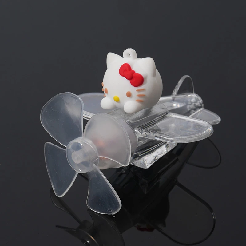 【KT猫】电动车装饰公仔车载摆件风力发光小飞机自行车摩托车氛围灯