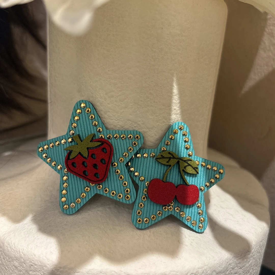 设计款星星闪水果发夹Y348