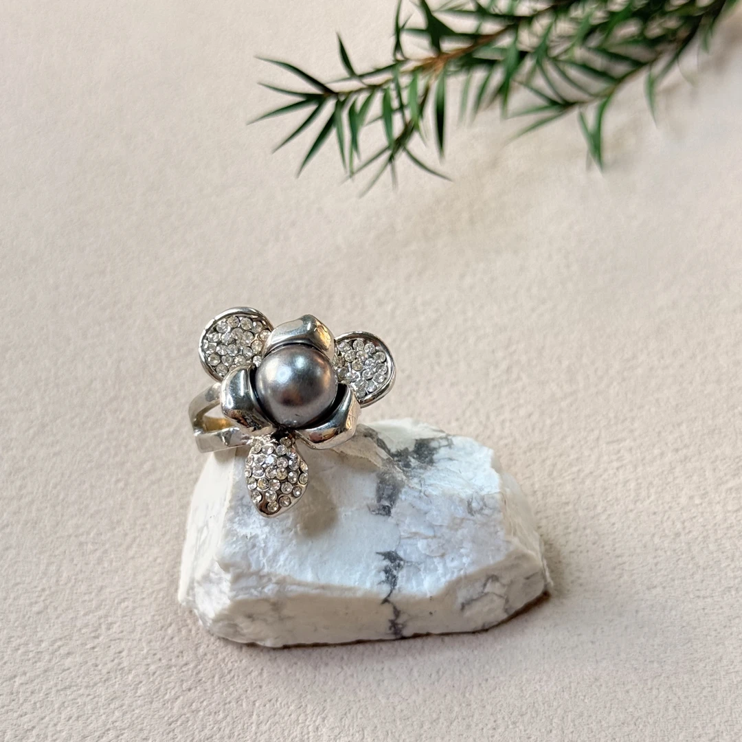 铜合金仿珍珠戒指 【六六中古】孤品复古优雅戒指aj5232港14欧53