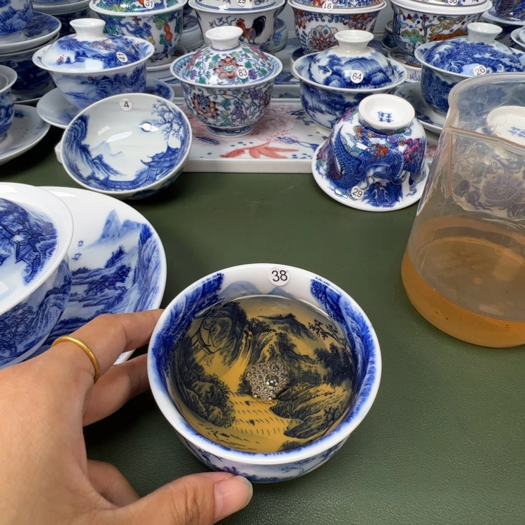 陶瓷景德镇纯手工纯手绘茶具木木38