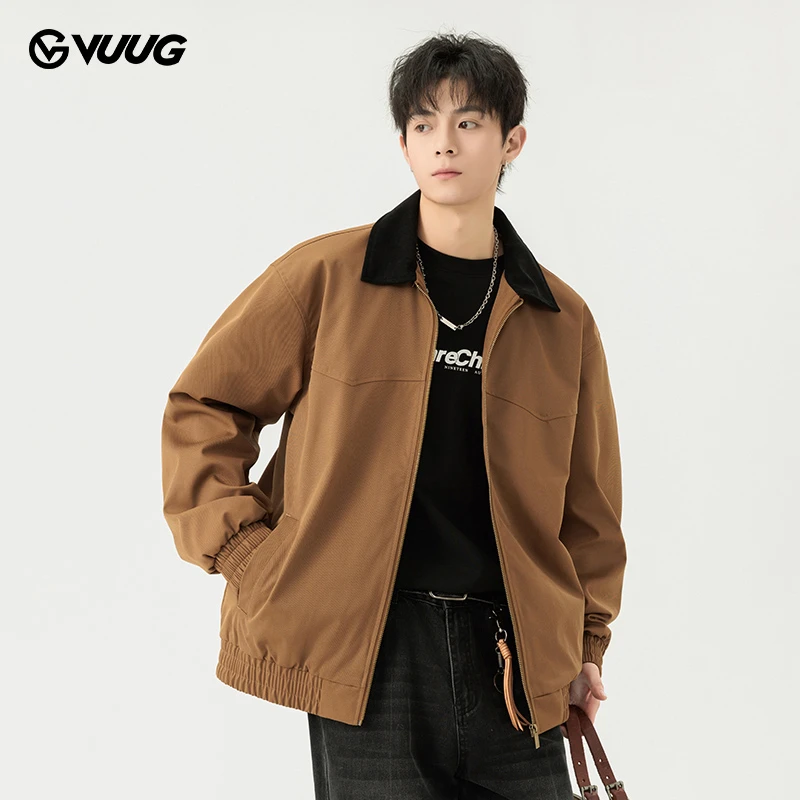 美式vintage外套男春秋复古翻领潮流百搭底特律飞行员夹克外套男