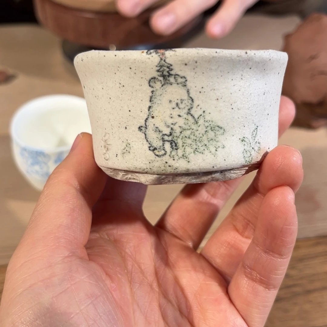 茶盏手绘线条小狗70ml