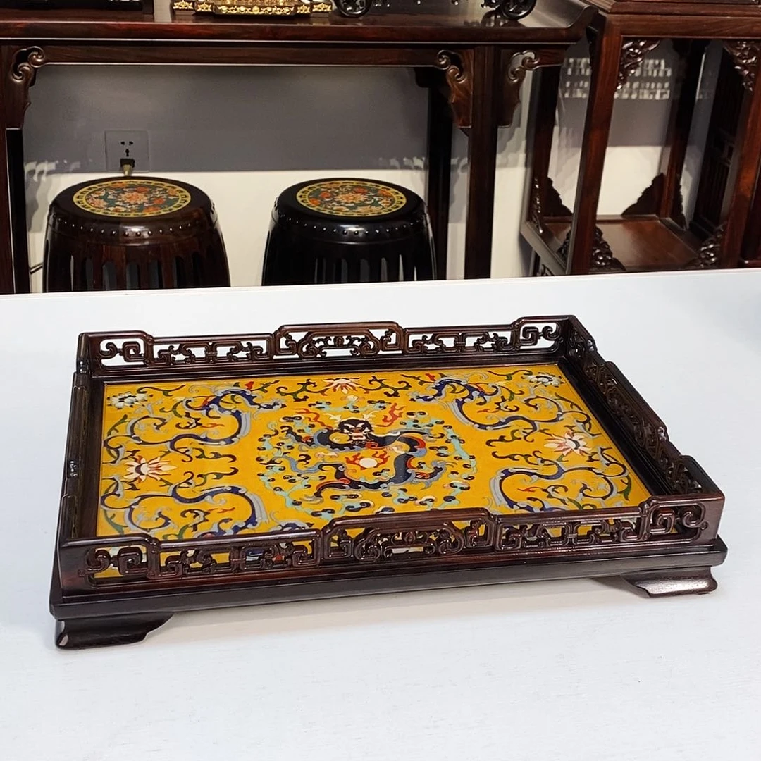 红酸枝木类成套家具大红酸枝托盘