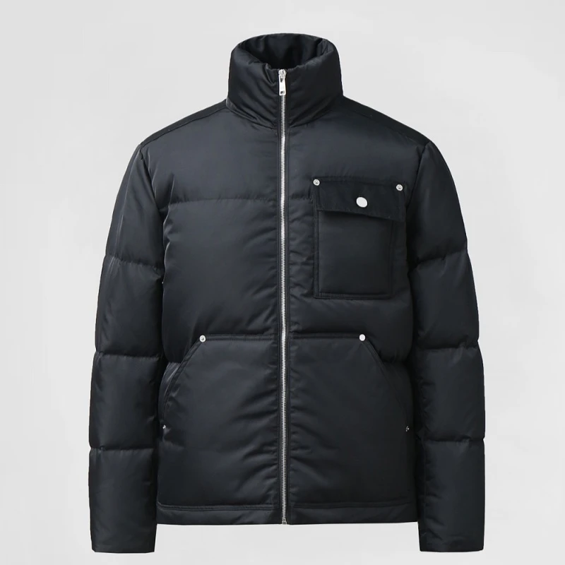 968哈登同款男90绒羽绒服YKK拉链五金定制胸前大口袋立领