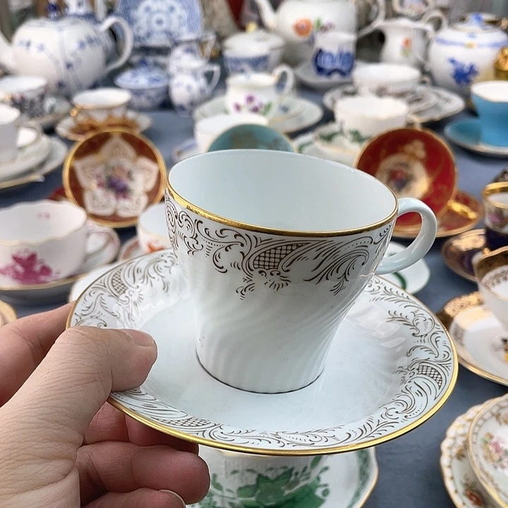 海外中古欧瓷咖啡杯小房子