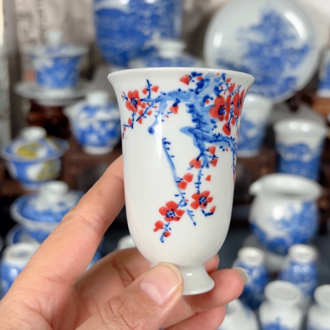 青花瓷器手绘作品陶瓷杯