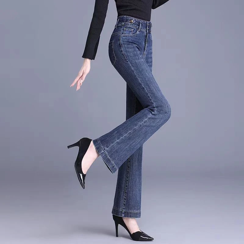 春秋新款喇叭裤女2025年新款爆款高腰显瘦夏季小个子微喇牛仔裤子