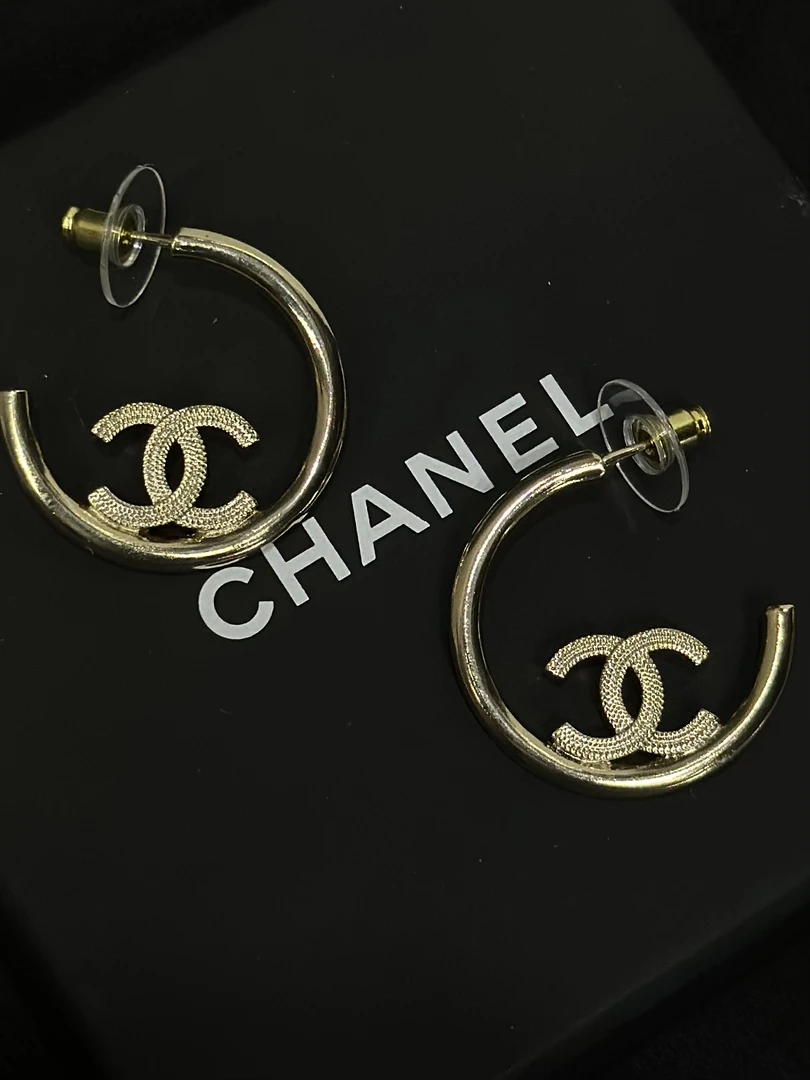 99新 Chanel/香奈儿 22P圆环双C耳钉/JJ5070701