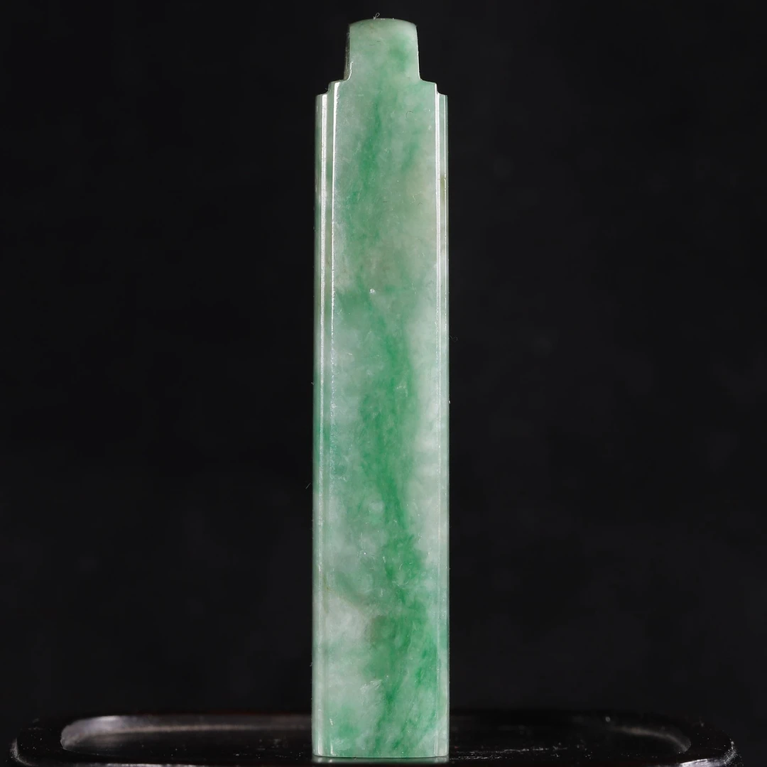 清  翡翠《翎管》方翎管，老翡翠，老翠，老物件。