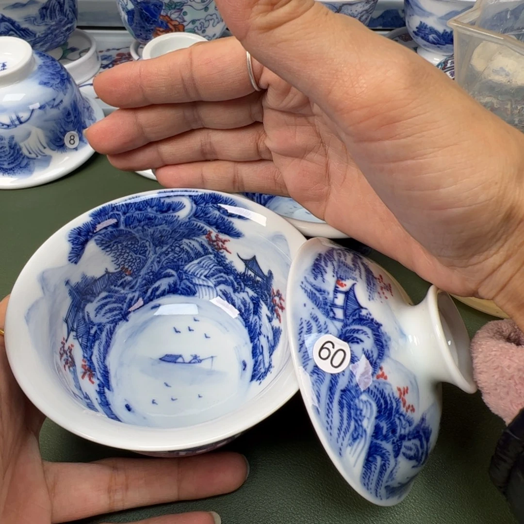 陶瓷景德镇纯手工纯手绘茶具木木60
