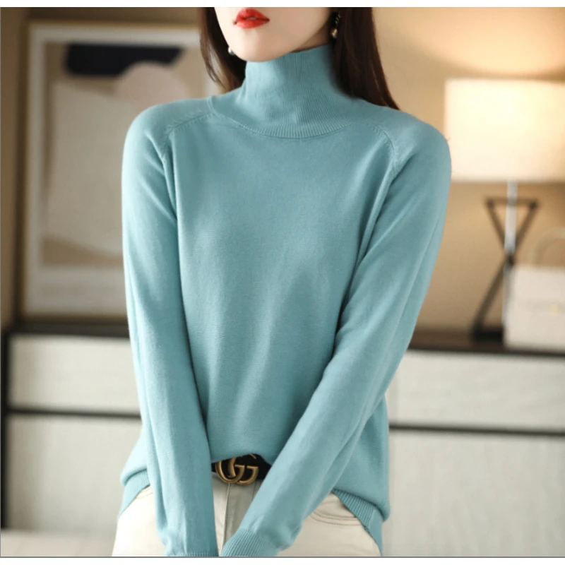 2024冬季高领内搭针织衫长袖简约毛衣