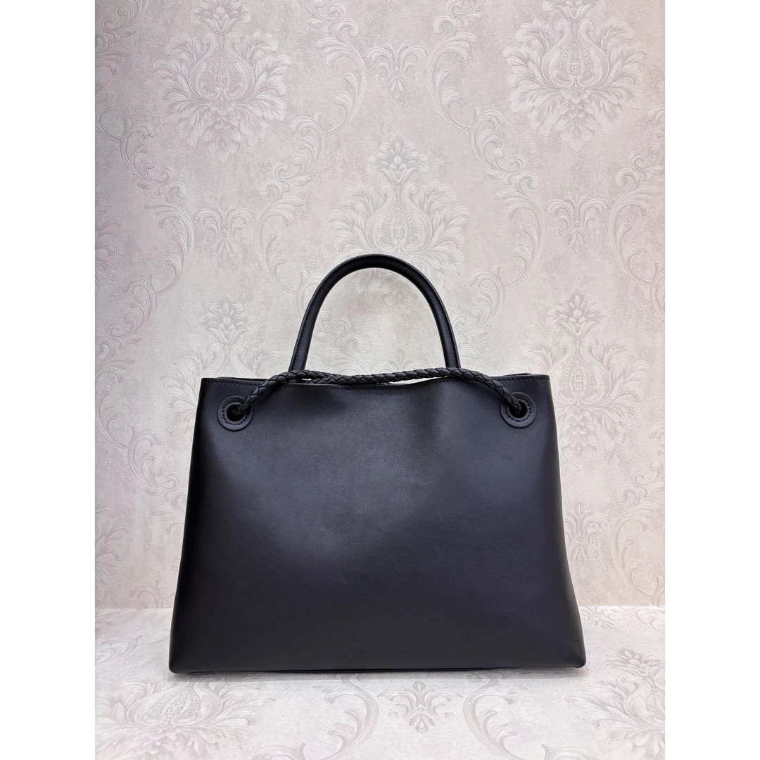 Laugh Queen手工打造真皮女士新款包 0453蝴蝶扣 橄榄 黑色 31cm
