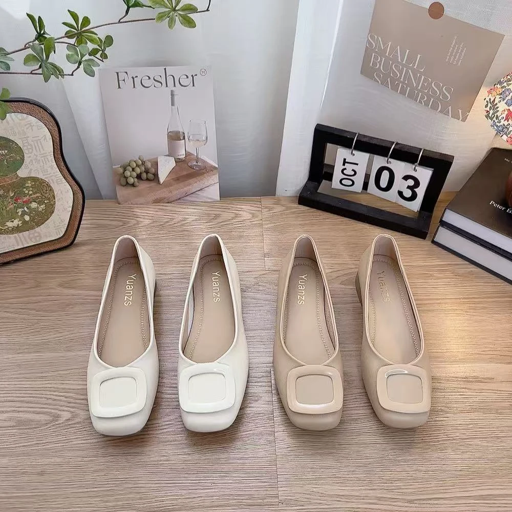 2501-9新款方口舒适百搭软底矮跟小单鞋仓