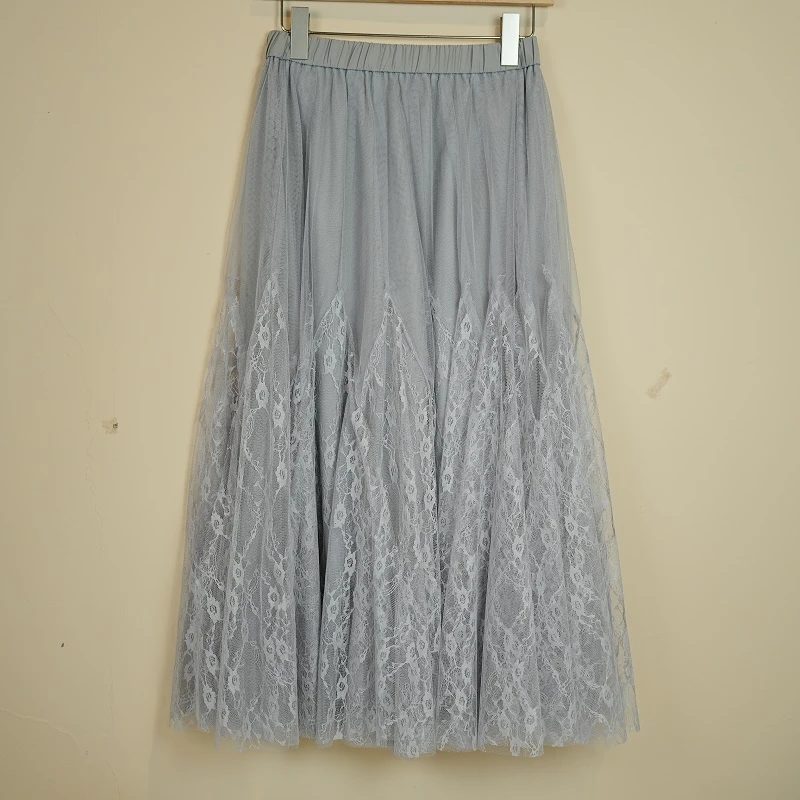 PARKVIEW/百芙川半身裙蕾丝高腰时尚百搭中长款拼接CK0025-1