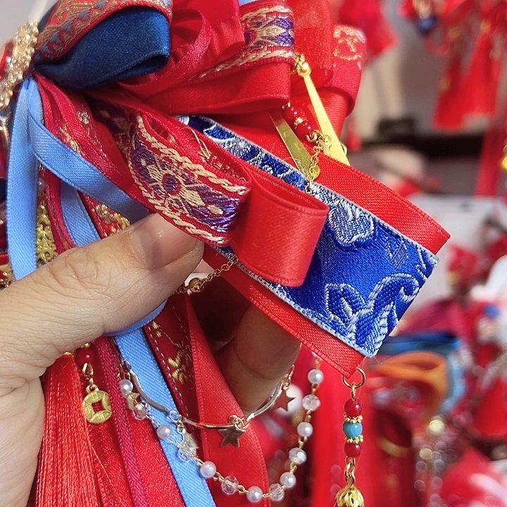 海***芋1和2.5的开口笑刺绣宝蓝色各25码材料