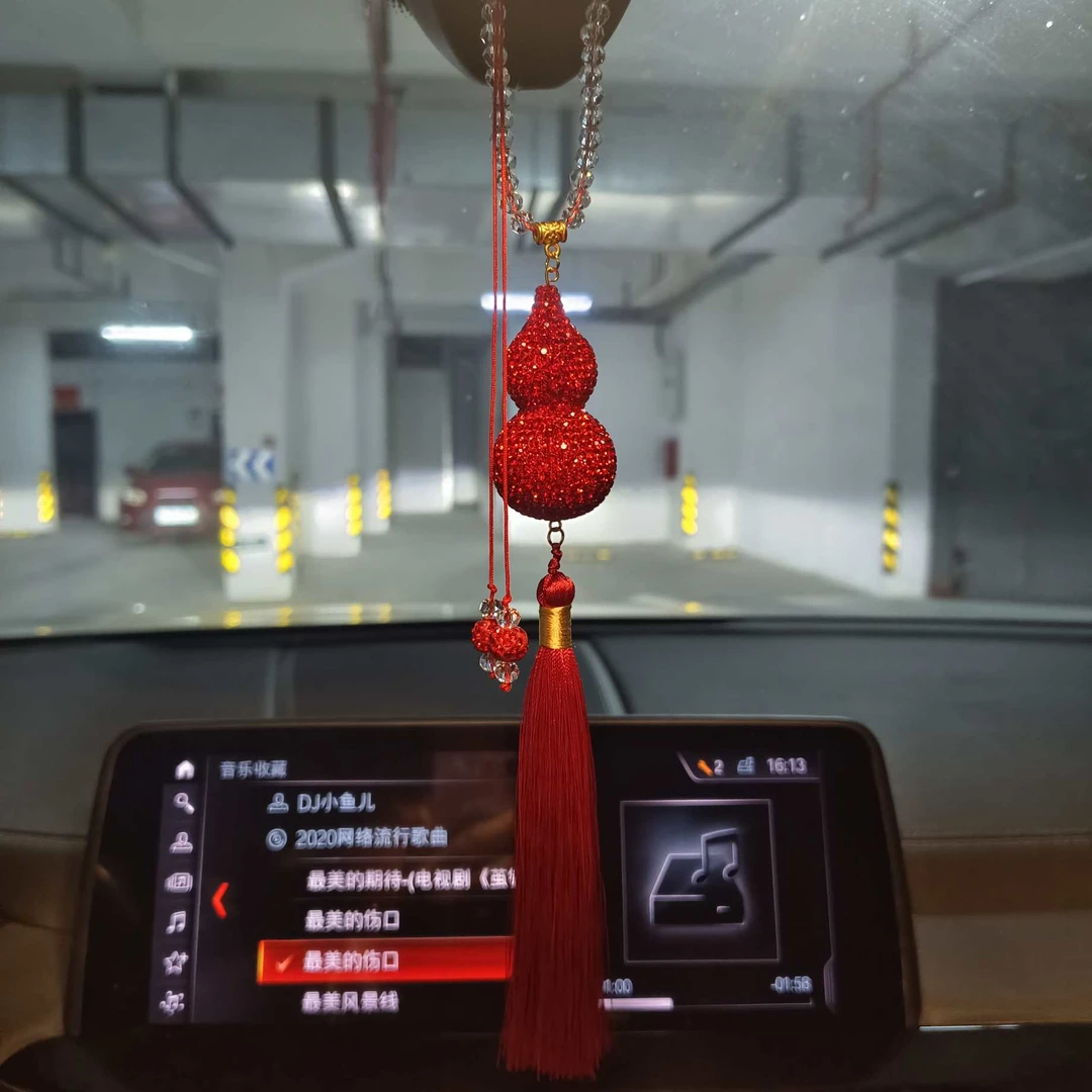 高档车载装饰后视镜挂饰葫芦流苏款不褪色