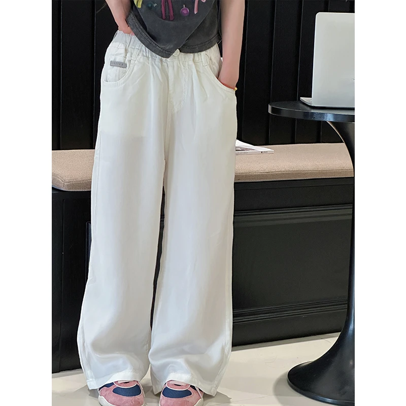 K26441 韩系女童拖地裤夏装儿童裤子2025新品女大童洋气休闲裤薄