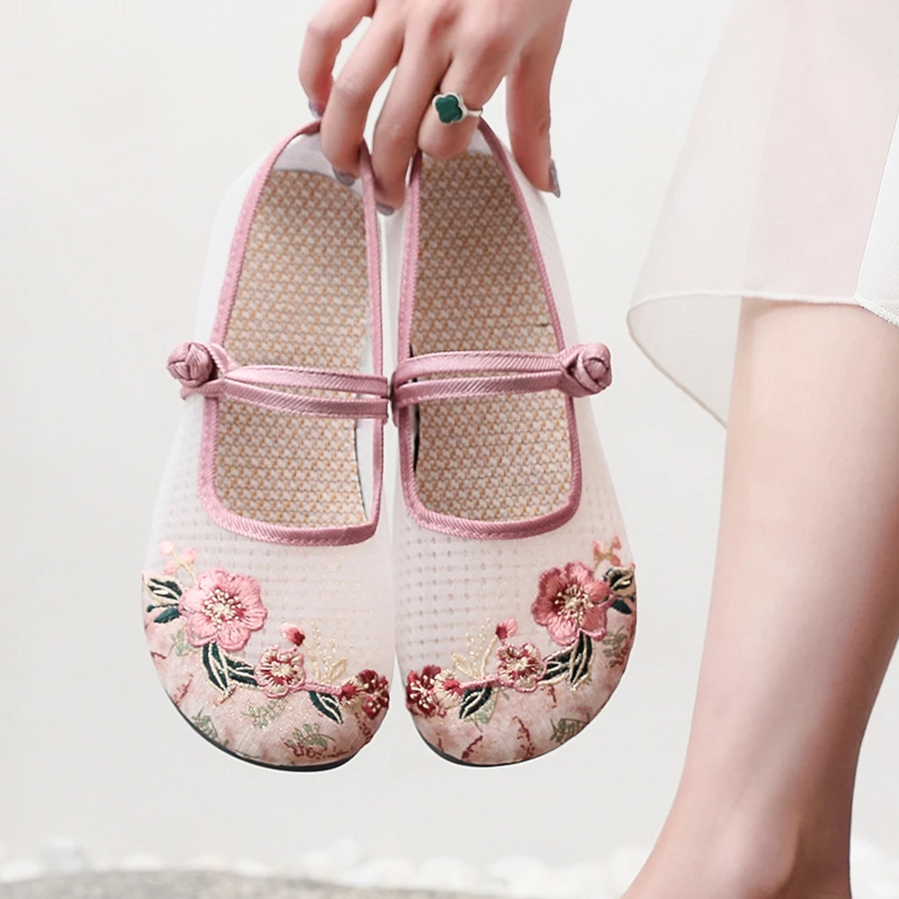 【无鞋盒清货】女鞋民族风古风汉服鞋老北京花布鞋平底透气女网鞋