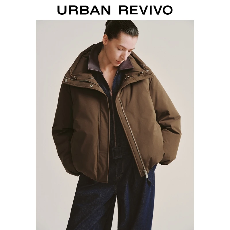 UR2025冬季新款女装琥珀流光风立领超宽松羽绒服UWJ150074