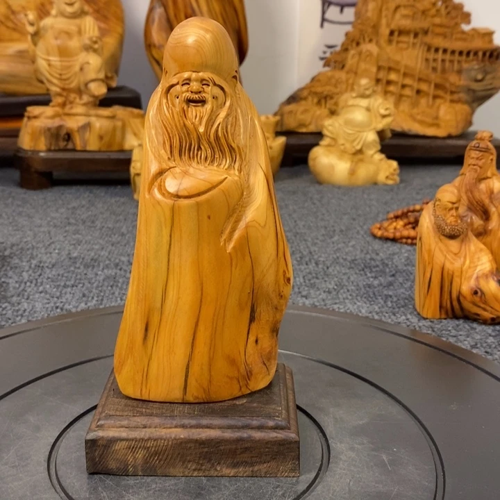 柏木（崖柏）崖柏寿星公摆件根雕工艺品