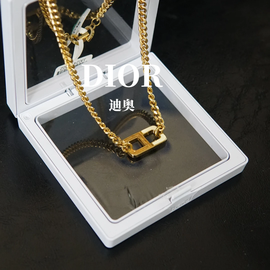 95新 DIOR/迪奥 方块金项链/JJ02411302/1302