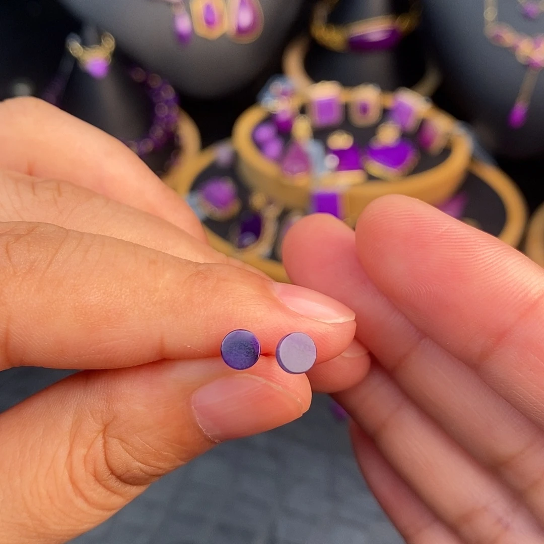 银S925镶嵌苏纪石（舒俱来）耳饰