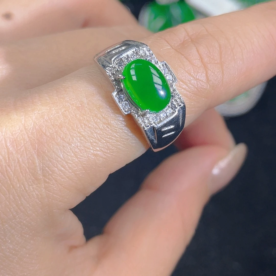 翡翠吊坠(不含链)银S925镶嵌