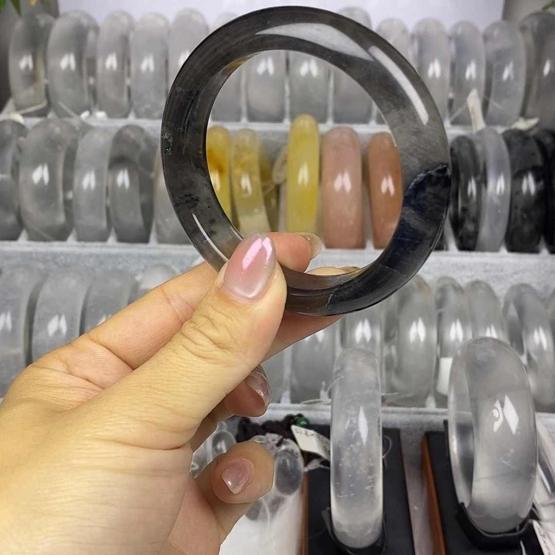 石英质玉未镶嵌手镯56.4冰透乌鸡福利不退不换1514