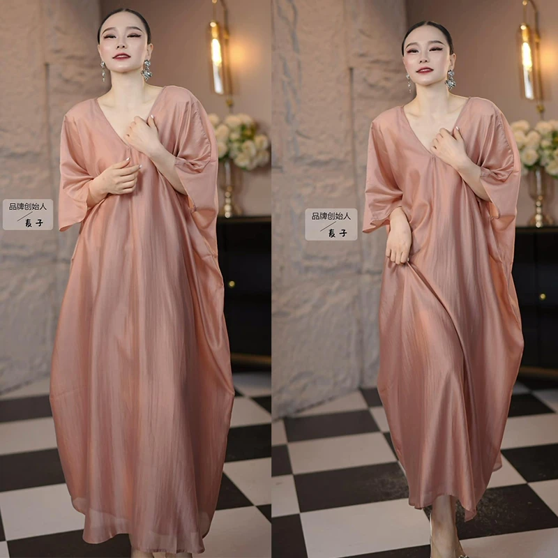 麦子原创设计新中式时尚气质吊带裙宽松显瘦连衣裙中长款显瘦高级