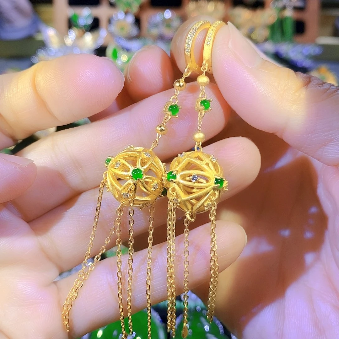 颈饰银S925镶嵌翡翠