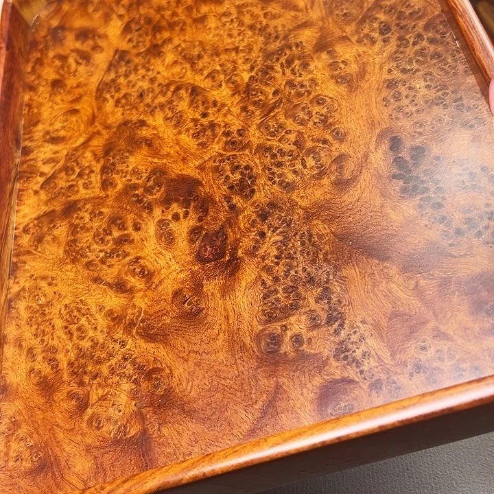 木质梦***。缅甸花梨木茶盘一个