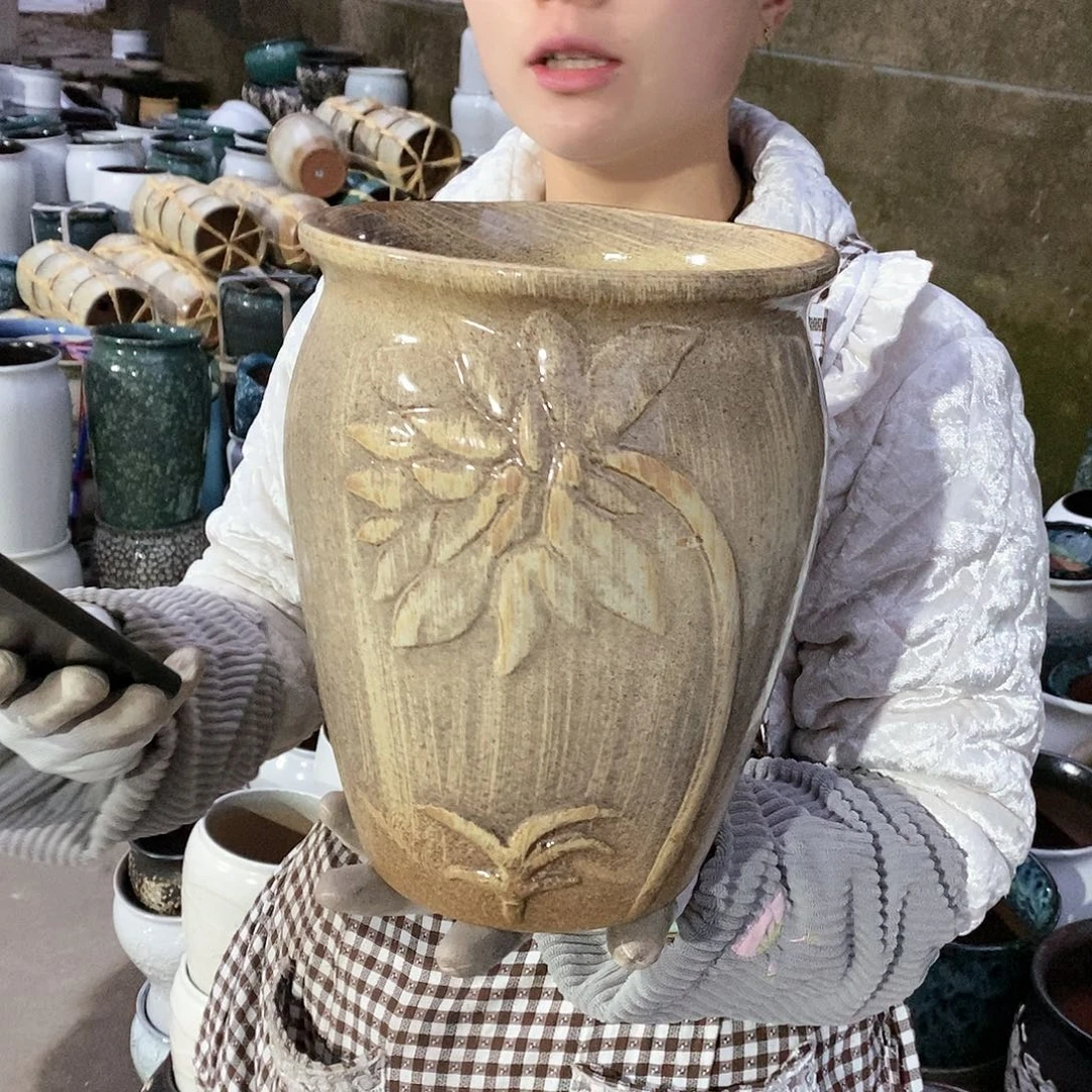 红泥花盆正品口20高25