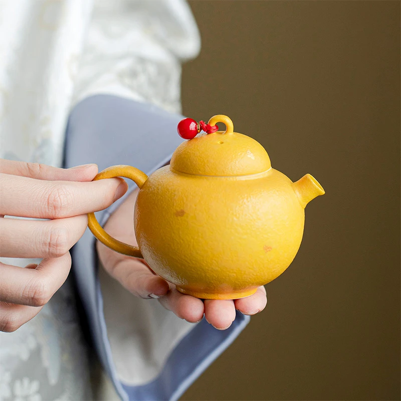 手工陶瓷高级黄泥西施壶家用功夫茶具泡茶壶女士高颜值泡茶器单壶