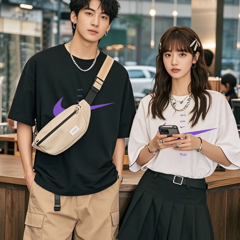 支持鉴定重磅新疆长绒棉短袖圆领云柔水光T打底衫男女纯棉T恤