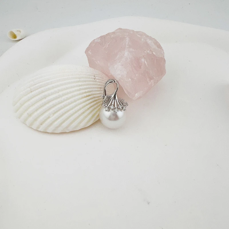 【小冰雪】淡水珍珠吊坠万能扣吊坠时尚气质11-13mmS925银JYD008