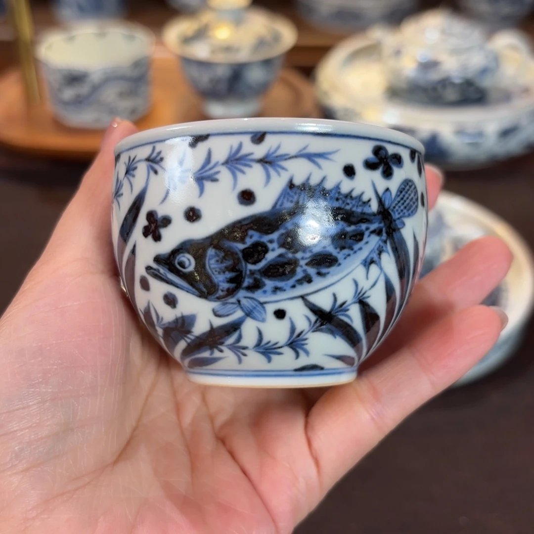 盖碗鱼藻缸杯博陵造物