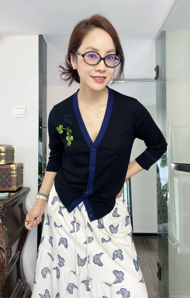 九分袖薄款开衫夏季