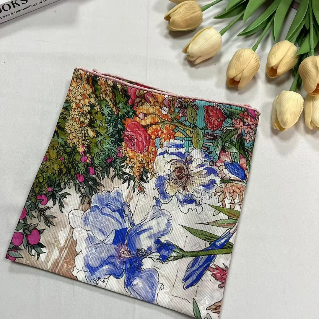 90提花波尔西大斜纹-暖阳泉池 85cm丝巾