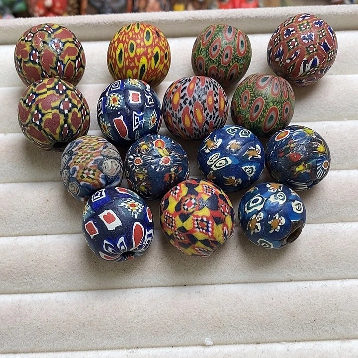 琉璃颈饰古法珠一个019