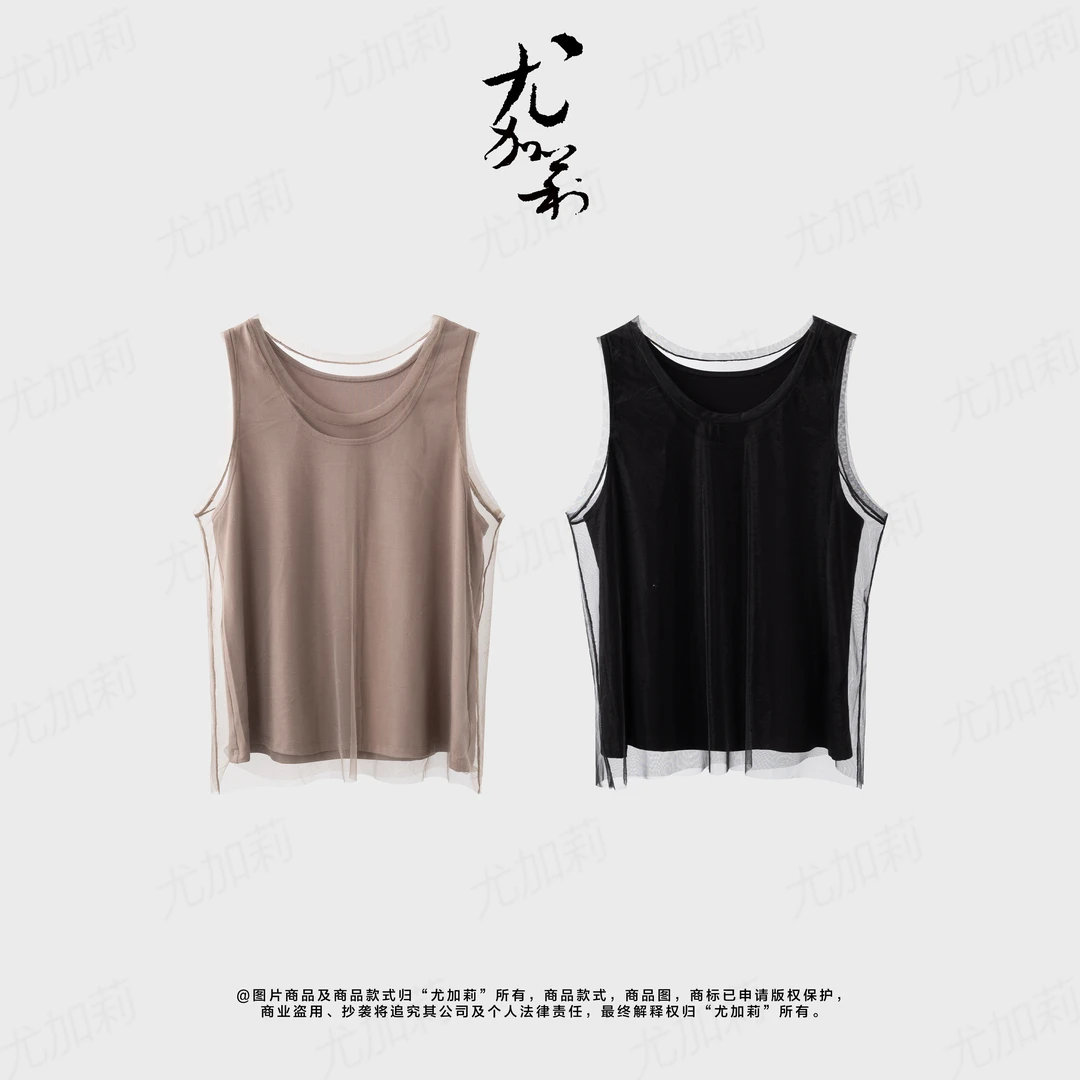 加莉精选【有褶皱的纱纱背心】江南系列背心 分码