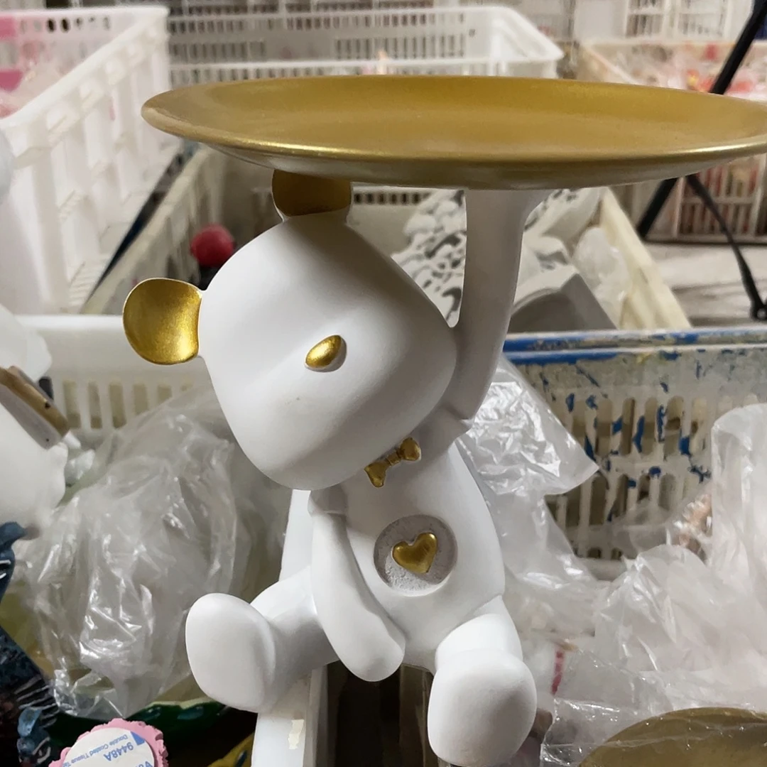 树脂爱心熊托盘1111