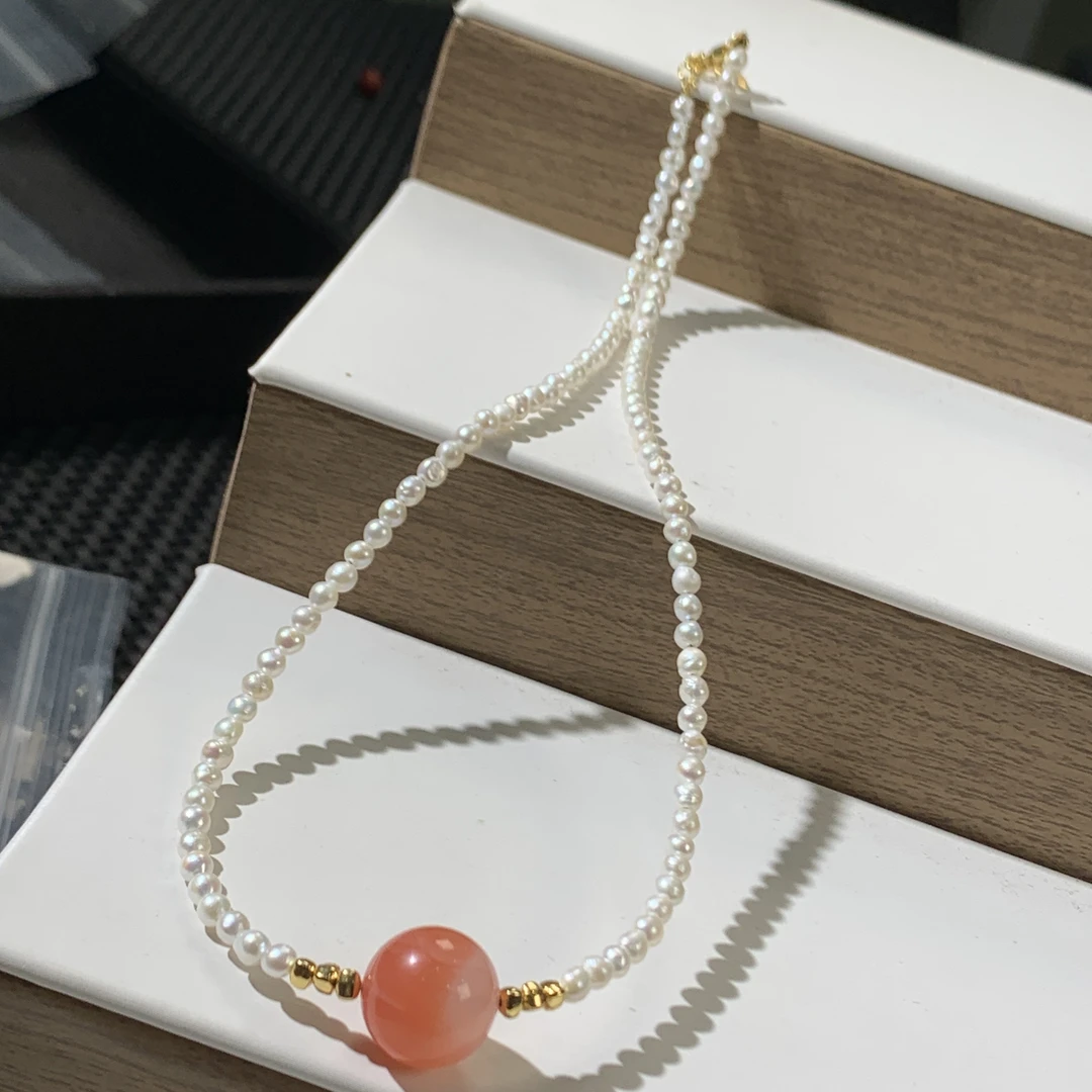 S925珍珠DIY南红项链 KT24062128
