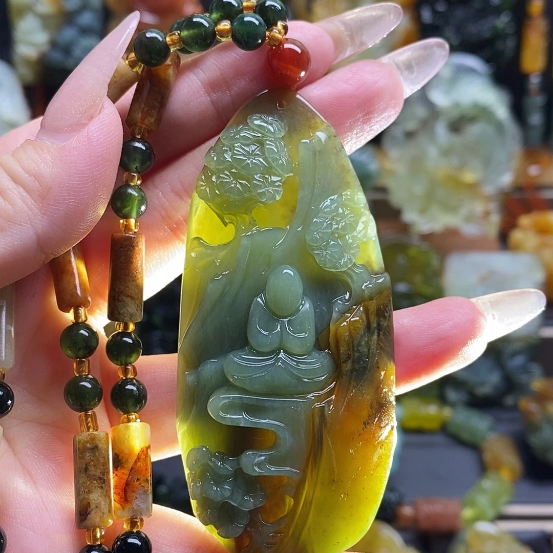 蛇纹石玉未镶嵌颈饰