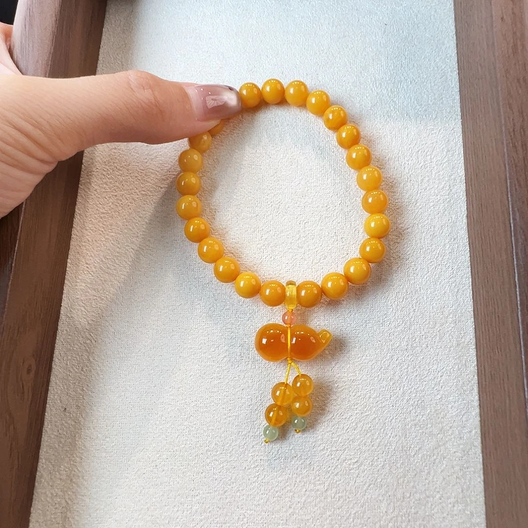 未镶嵌蜜蜡手链蜜蜡7.6mm