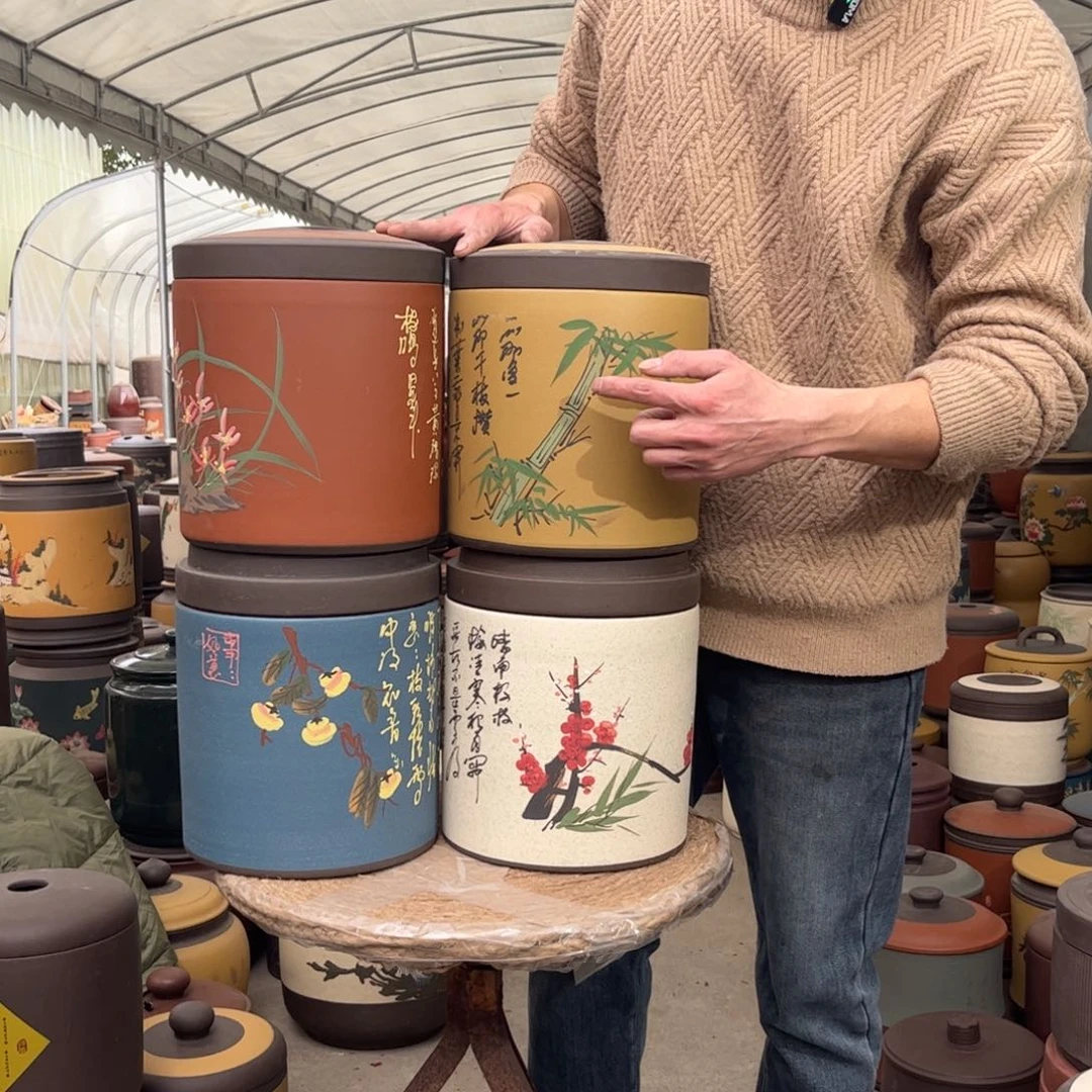 紫砂茶叶罐8 饼茶叶罐4个