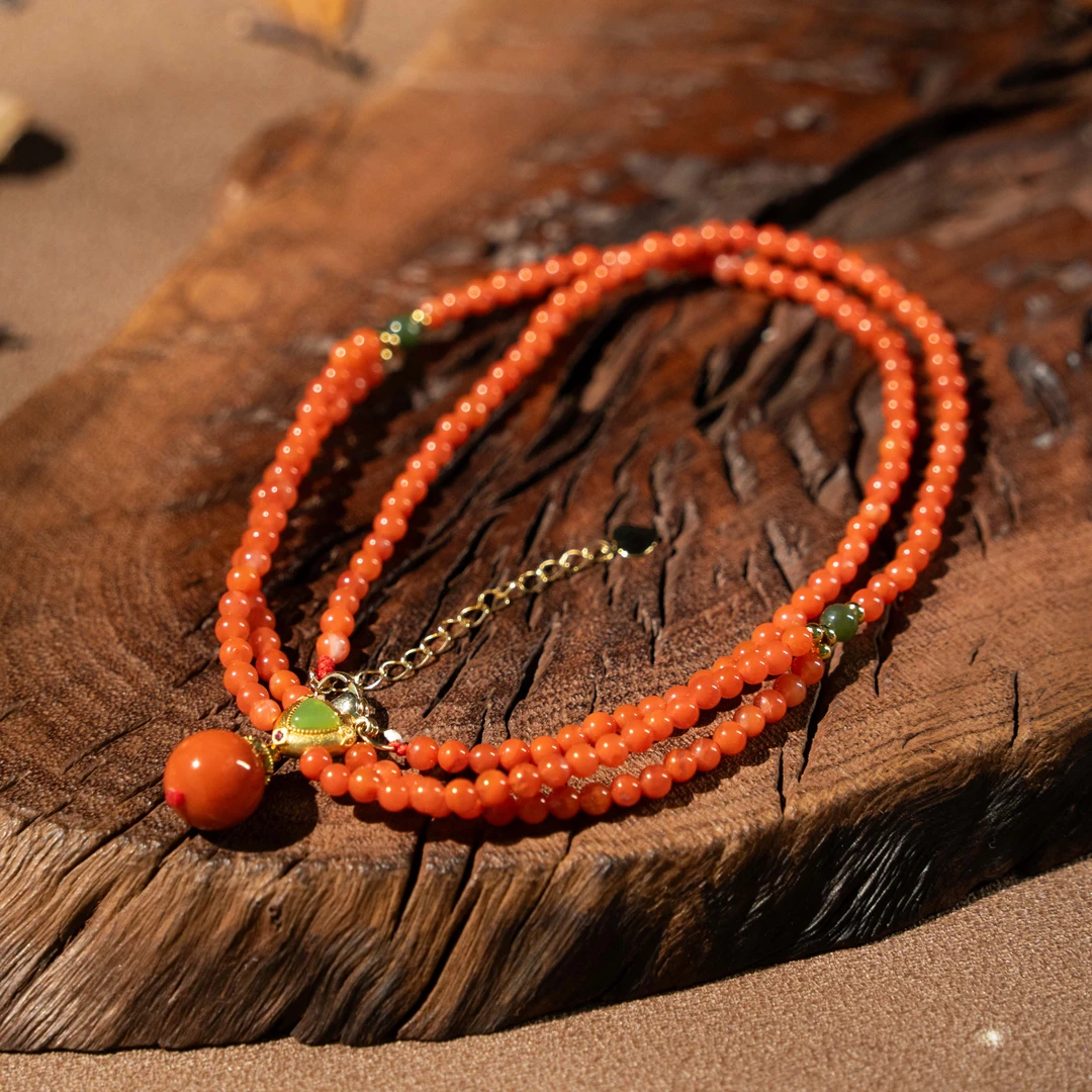 3mmT川料南红DIY项链/HS09610199