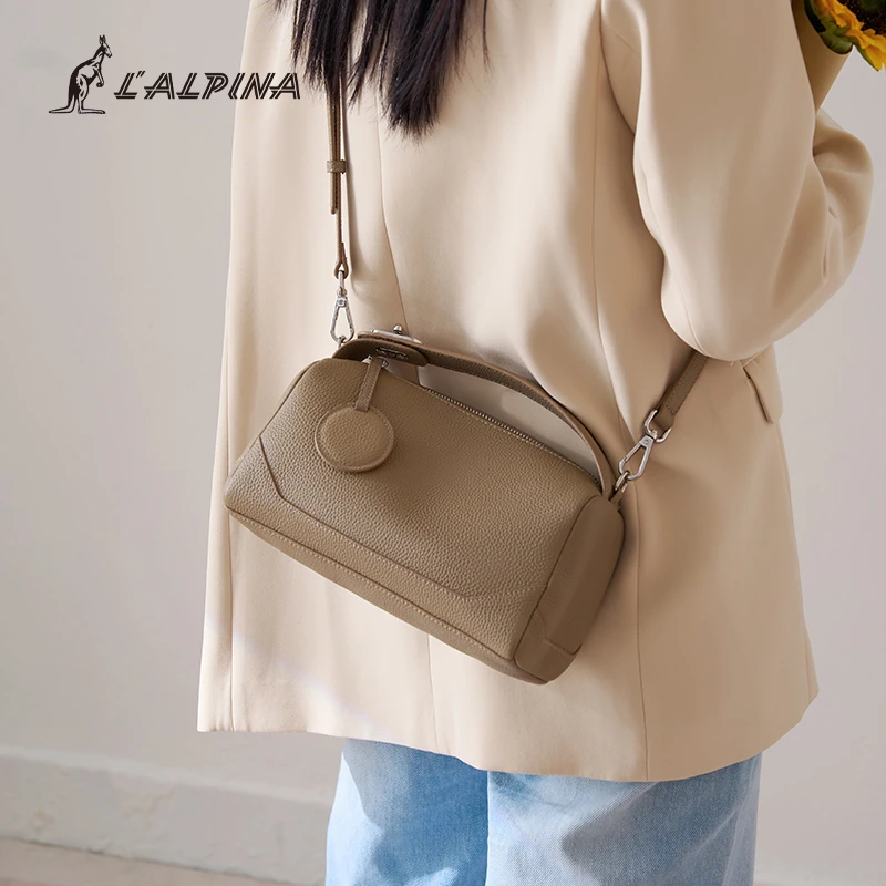 LALPINA包包女2025新款通勤枕头包柔软真皮大容量手提单肩斜挎包