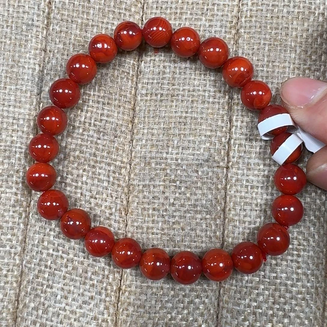 南红玛瑙未镶嵌手链手串原矿南红瓦西双色7大加