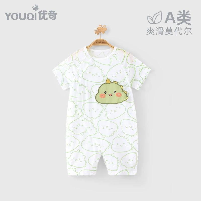 婴儿衣服短袖连体衣夏季薄款莫代尔洋气可爱婴幼儿衣服夏季薄款